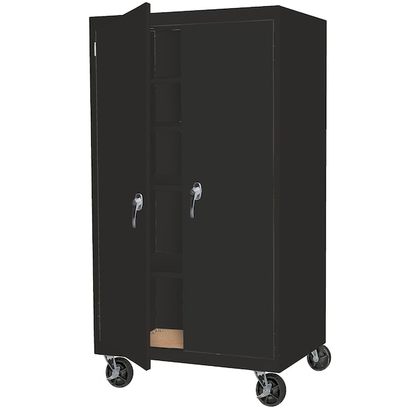 Storage Cabinet, 36 in W, 78 in H, 24 in D, Black